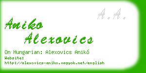 aniko alexovics business card