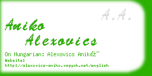 aniko alexovics business card